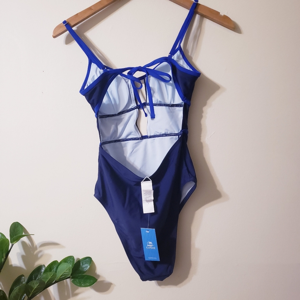 Cupshe NWT Bralette Swimsuit 'DAA12E5D025UT' in Navy - XS - Picture 6 of 9